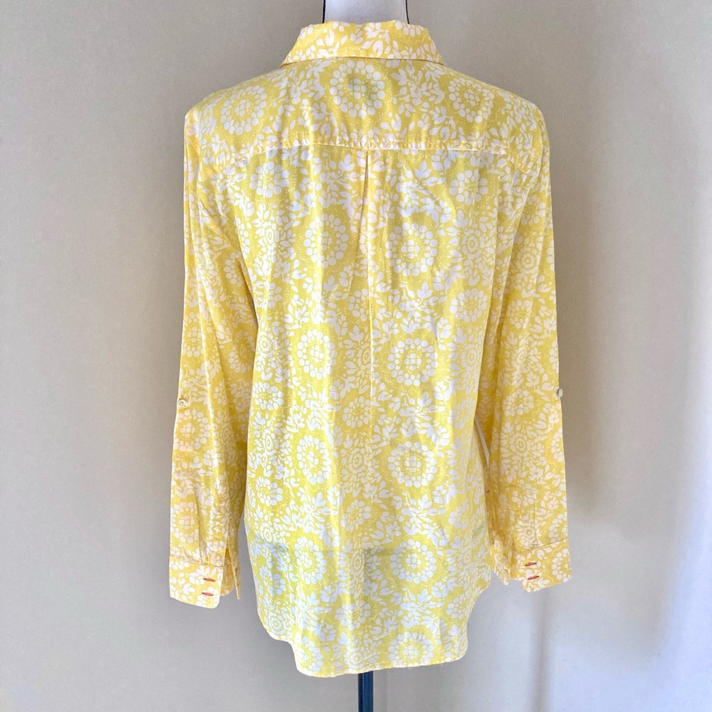 Talbots Floral Long Sleeve Button Down Top Size XL - Picture 5 of 7